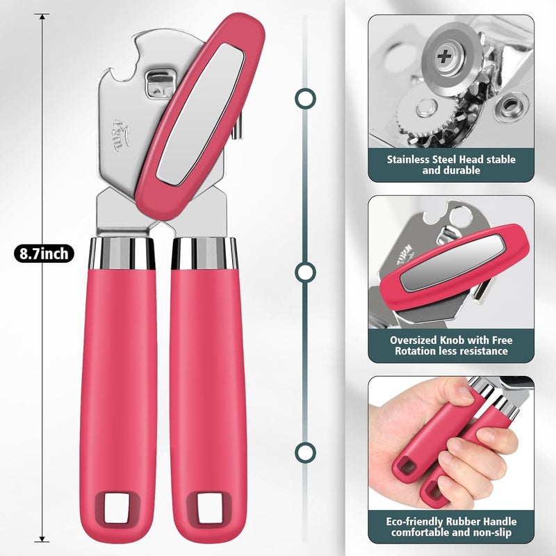 Yannier Multifunctional Heavy Duty Can Opener Manual Smooth Edge Can Opener and Bottle Openers with Magnet Durable Sharp Cutting Blade Comfortable Handle Big Effort-Saving Knob Kitchen Tool - Image 2